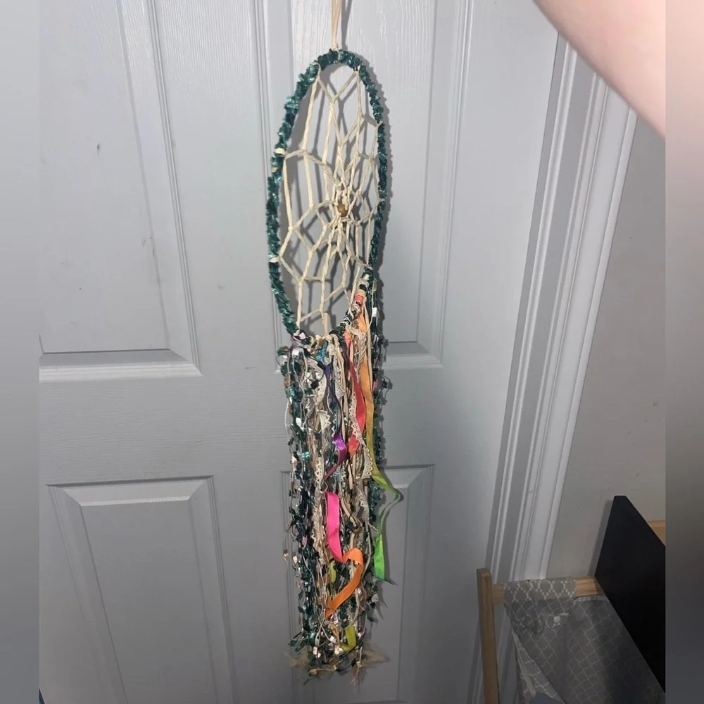 Boho Dreamcatcher Multicolored Ribbons Wall Decor Macrame Art